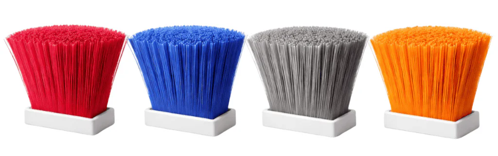 Monofilament bristles used in household cleaning brushes for durability and effective cleaning.