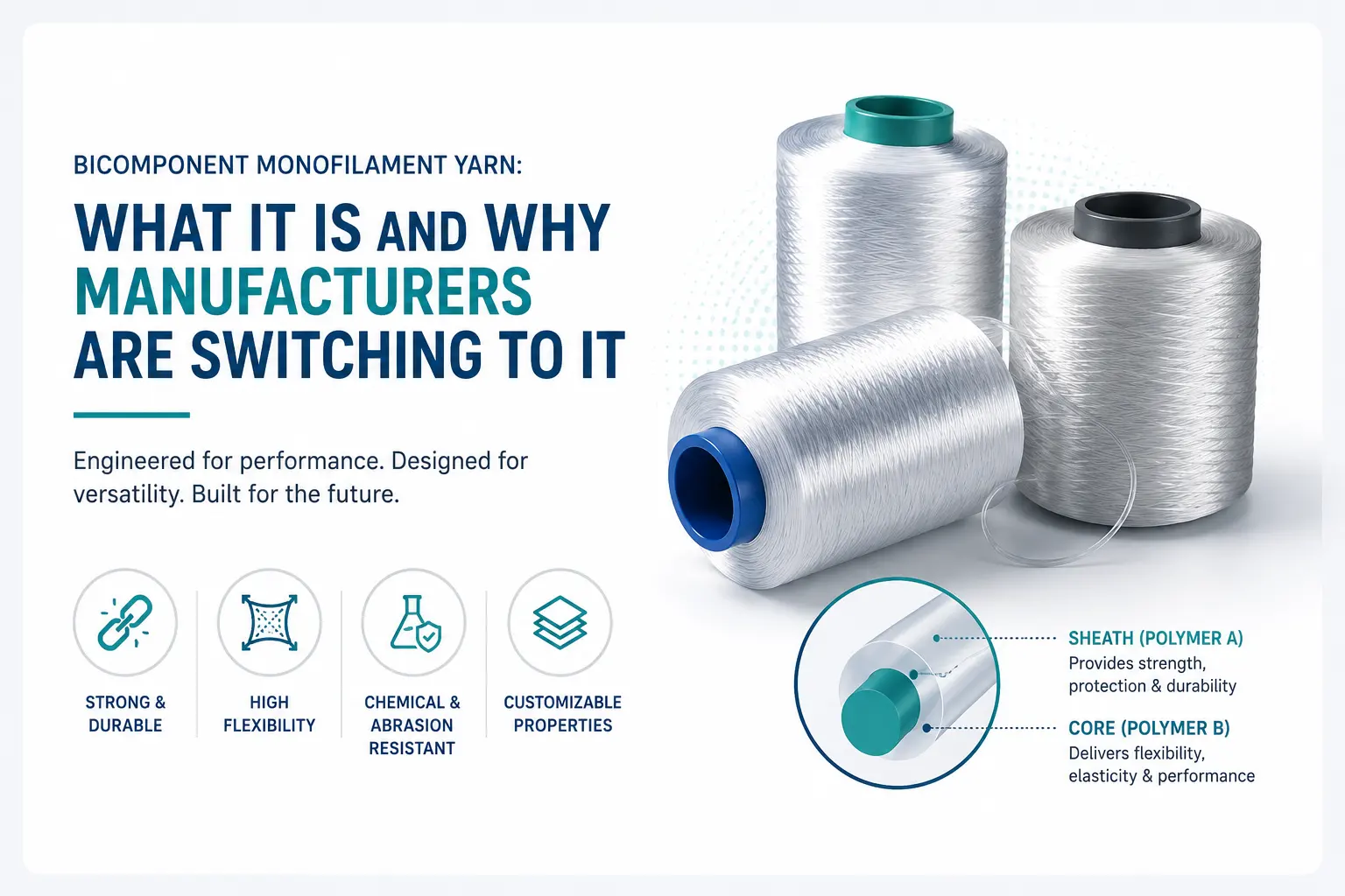 biocomponent monofilament yarn